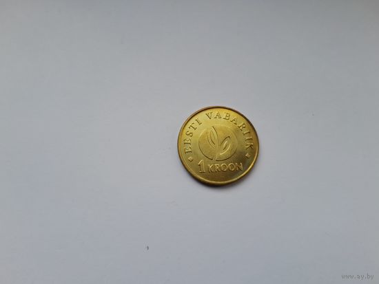1 крона 2008 года. Эстония. 90 лет Эстонской респубики. UNC
