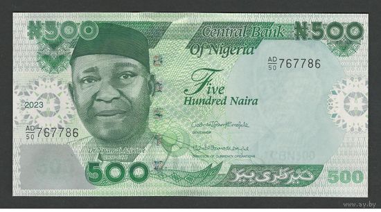 Нигерия 500 найра 2023 года. Тип Р-48. Состояние UNC