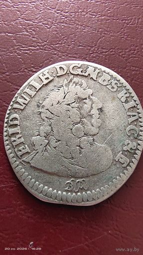 Монета СЕРЕБРО ПРУССИЯ 6 грошей 1686 год ФРИДРИХ ВИЛЬГЕЛЬМ ОТЛИЧЫЕ