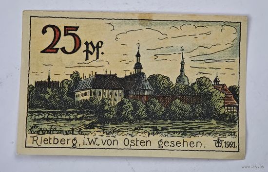 1921 год 25 пфеннигов Германия нотгельд
