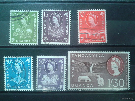 Кения-Уганда-Танганьика, 1960. Стандарт. Королева Елизавета II, флора, фауна, пейзажи