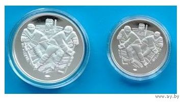 20 рублей 2012 серебро + 1 рубль 2012 медно-никель "ЧМ по хоккею 2014 Минск-Арена"
