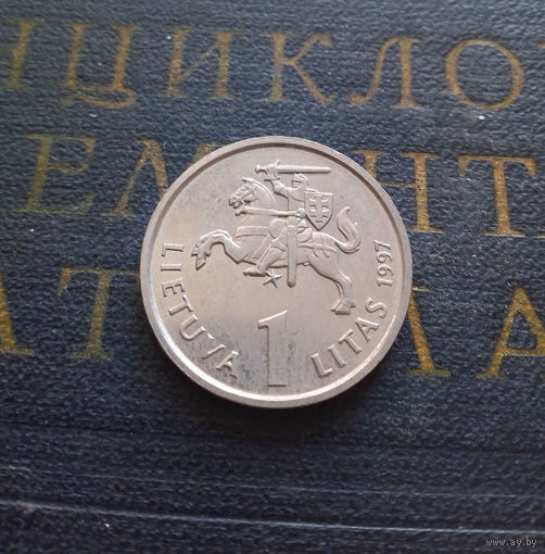 1 лит 1997 Литва 75 лет банку Литвы #01 aUNC