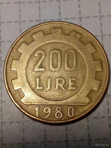 200 лир Италия  1980 год