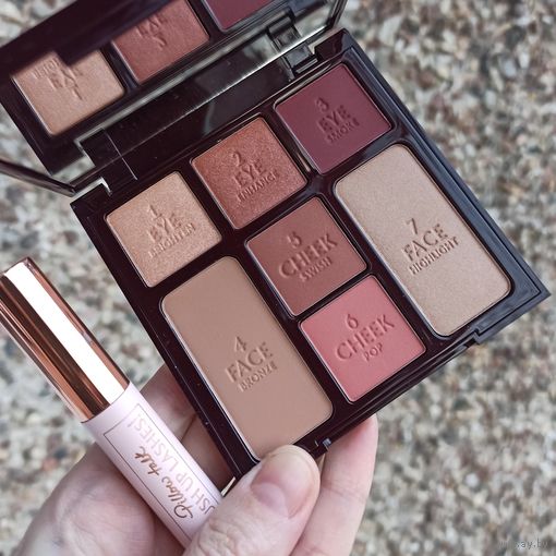 Charlotte Tilbury Instant Look In a Palette Sunset Dreamscape & Travel Size Pillow Talk Push Up Lashes Mascara