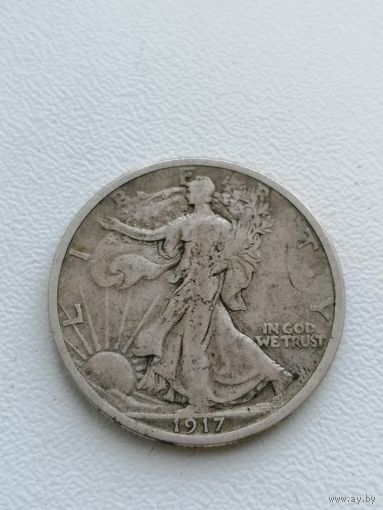 Монета пол доллара 50 центов 1917 год