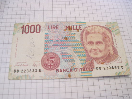 1000 лир 1990 г. с рубля!
