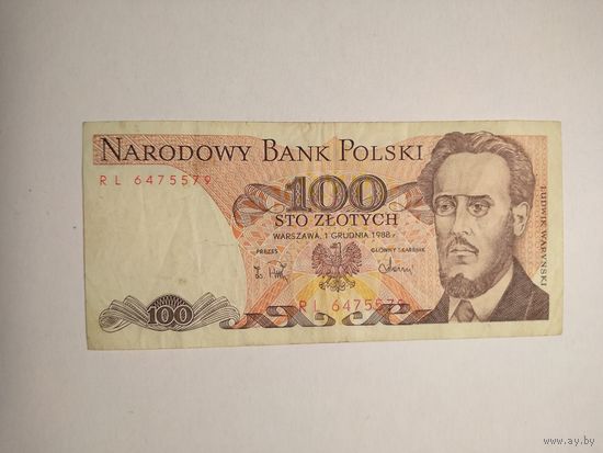 100 злотых 1988 г.