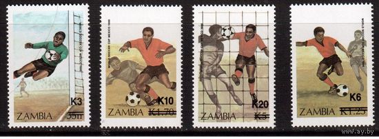 Замбия-1987(Мих.410-419) ,** ,  Спорт, ЧМ-1986 по Футболу,Надп.