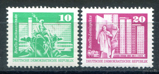 ГДР - 1973г. - Стандартный выпуск - полная серия, MNH, одна марка с пятном  на лицевой стороне [Mi 1868-1869] - 2 марки
