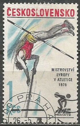 Чехословакия. ЧЕ по лёгкой атлетике. Прыжки с шестом. 1978г. Mi#2438.