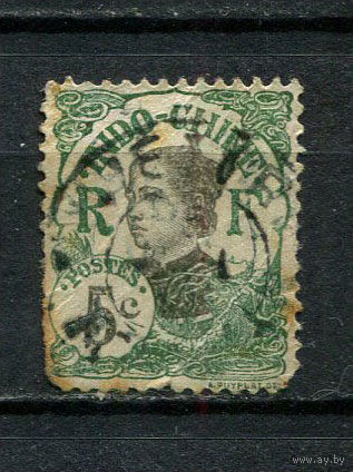 Французский Индокитай - 1907 - Женщина 5С - [Mi.44] - 1 марка. Гашеная.  (Лот 84CP)