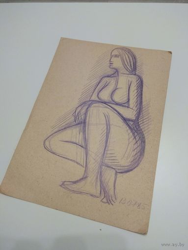 Рисунок женщины. Автор не известен. 1985