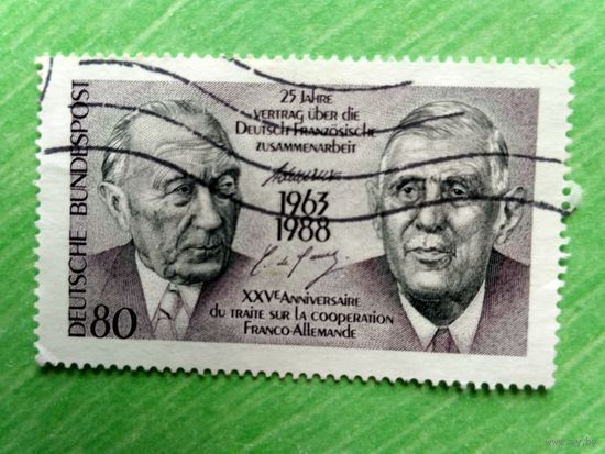 Марка Германии. Политики, сотрудничество, юбилей. 1988 (3)