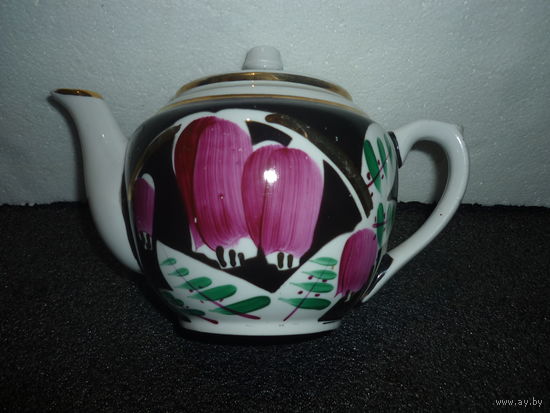 Чайник Фарфор. Вербилки. Ручная роспись. СССР