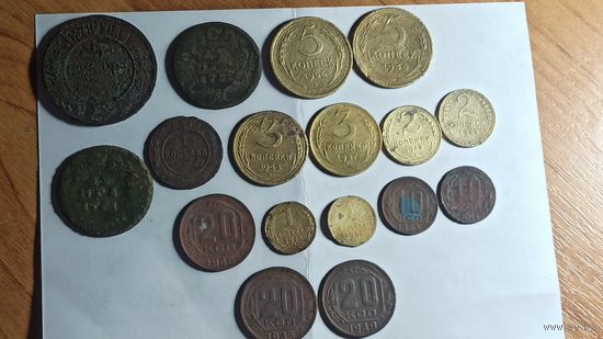 РАННИЕ СОВЕТЫ И РИ /всего 17 монет/