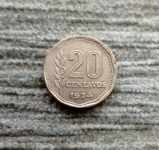Werty71 Аргентина 20 сентаво 1974