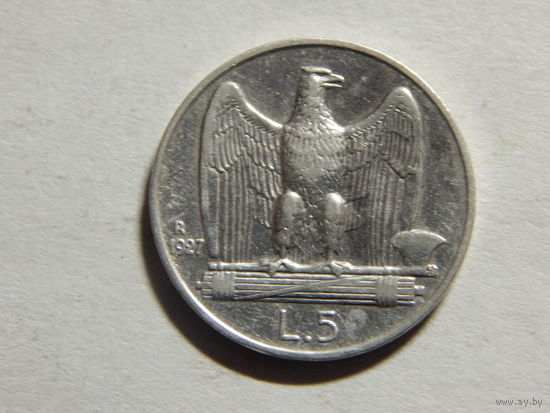 Италия 5 лир 1927г