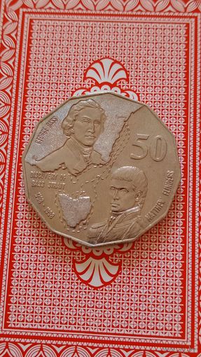 Австралия 50 центов 1998 200 лет путешествию...