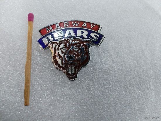 Знак. Хоккейная команда "Medway BEARS" . Медуэй Медведи. Англия. тяжелый