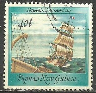 Папуа Новая-Гвинея. Парусник "Astrolabe".1988г. Mi#563.
