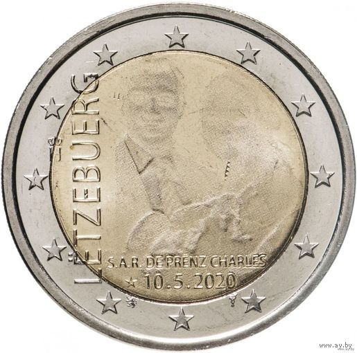2 евро 2020 Люксембург Рождение принца Чарльза UNC из ролла фото