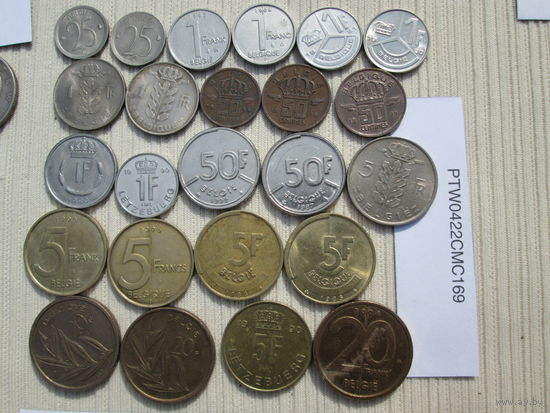 Лот иностранных монет Бельгия и Люксембург