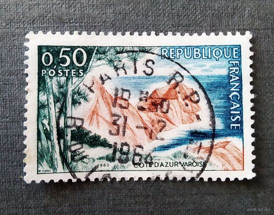 Марка Франция 1963 год Туризм