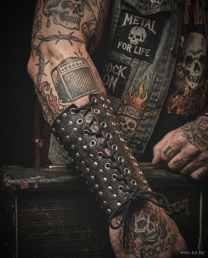 Кожаный Браслет, Напульсник, Рок Атрибут !!!СКИДКА!!!