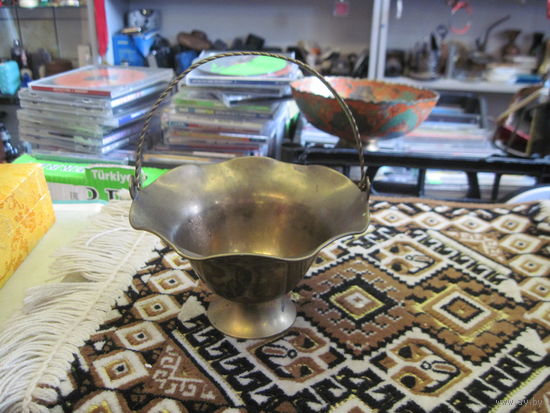 Ваза, конфетница латунная, Индия.