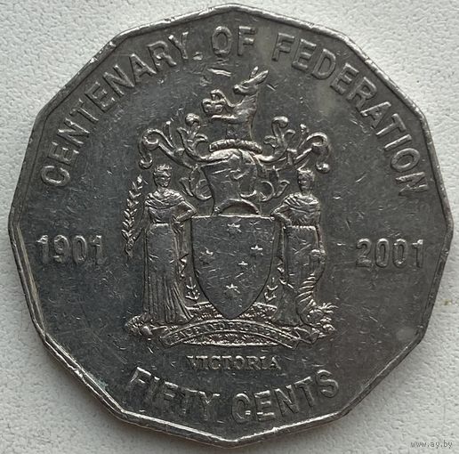Австралия 50 центов 2001 г. 100 лет Федерации. Округ Виктория