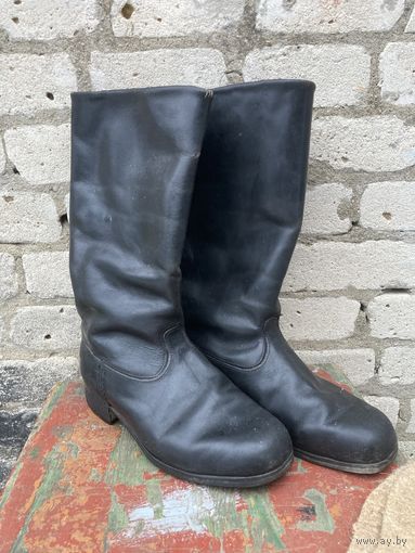 Сапоги яловые офицерские инд пошив 41р подошва подбита деревянными гвоздями немного БУ