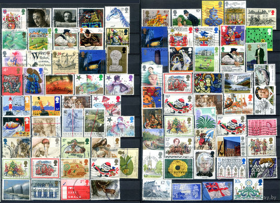 Великобритания  - 80+ марок - гашёные. #4-W1-126-B-1