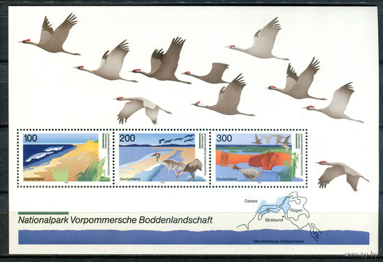 Германия - 1996г. - Немецкие национальные парки. Птицы - полная серия, MNH [Mi bl. 36] - 1 блок