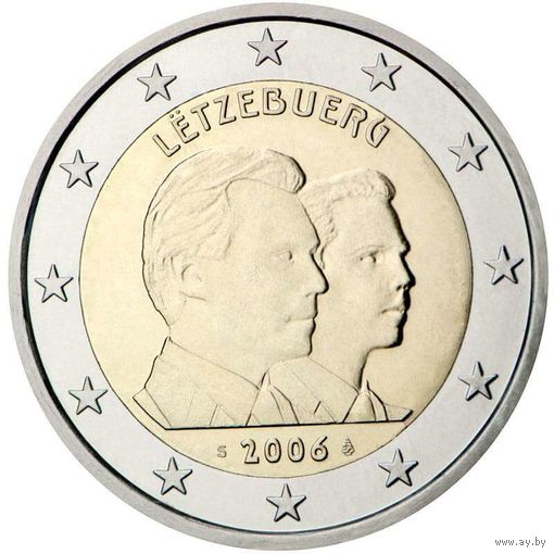 Люксембург 2 евро 2006   25 лет принцу Гийома UNC