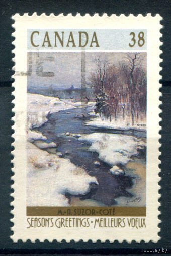 Канада - 1989г. - Рождество, картины, 38 с - 1 марка - гашёная [Mi 1154]. #3-WB-96-B-1