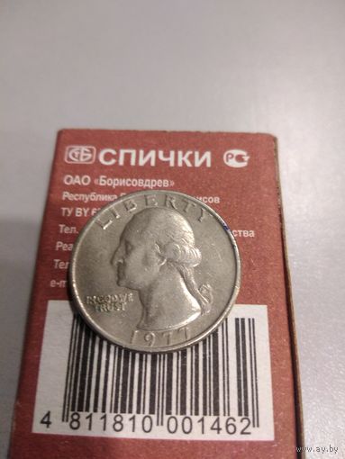 США 25 центов (квотер) 1977 г.