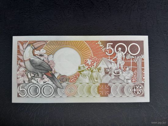 500 гульденов 1988  года. Суринам. UNC.  Распродажа.