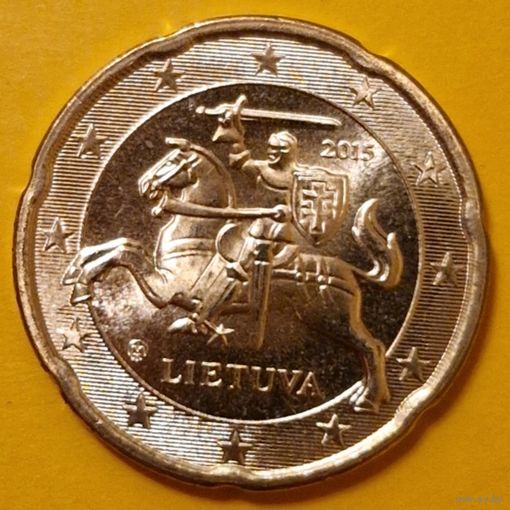 Литва 20 евроцентов 2015 стандартная UNC из ролла