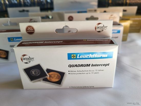 ТОРГ! Капсулы для монет Leuchtturm Quadrum Intersept 36 мм * 6 штук! Целая упаковка! Лучшая на сегодняшний день технология хранения! Германия, Лёйхтурм, Leuchtturm! ВОЗМОЖЕН ОБМЕН!
