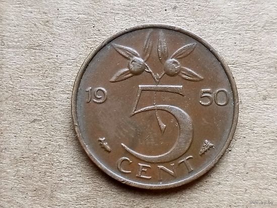 Нидерланды 5 центов, 1950г. (D-107)