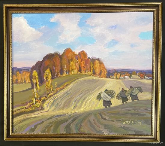 Поплавский Г.Г "Осень.Дорога к дому", 2014г. Холст, масло. Размер 60х70 см.