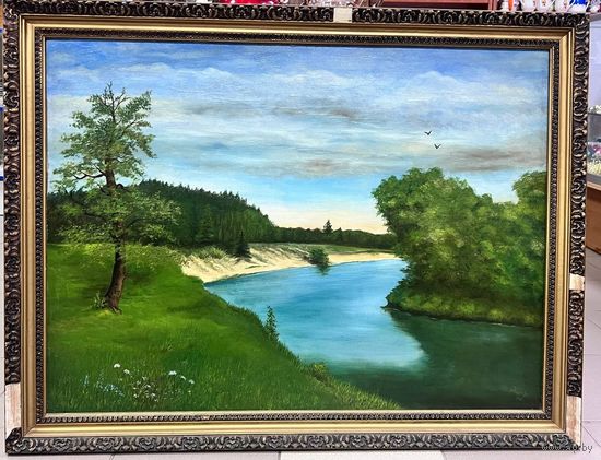 Картина пейзаж  масло холст А. Гурьев 1993 г.