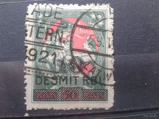 Латвия, 1921. Надпечатка на марке "Объединение Латгалии с Латвией"