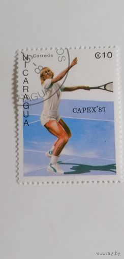 Никарагуа 1987. Международная выставка марок "CAPEX' 87 " - Торонто, Канада. Теннисисты