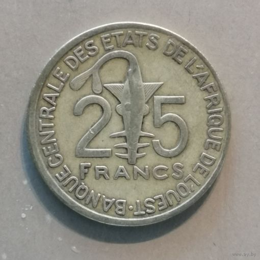 Западная Африка (ВСЕАО) 25 франков, 2007 г., КМ# 9