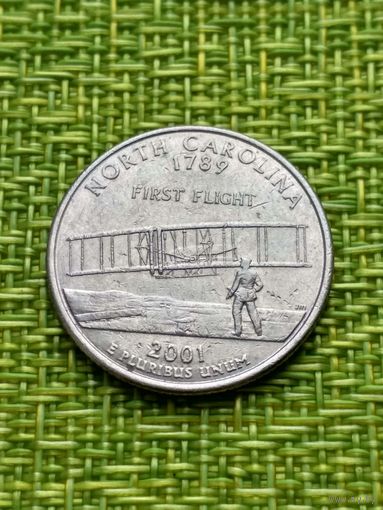 США 25 центов 2001г NORTH CAROLINA ''D''