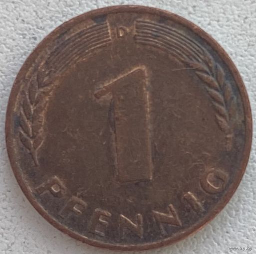Германия 1 пфенниг 1968 г. D
