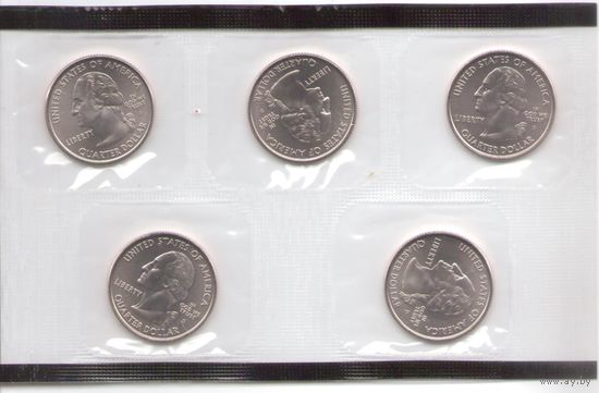 Набор 25 центов США 2006 г. серия Штаты и Территории двор D _состояние UNC