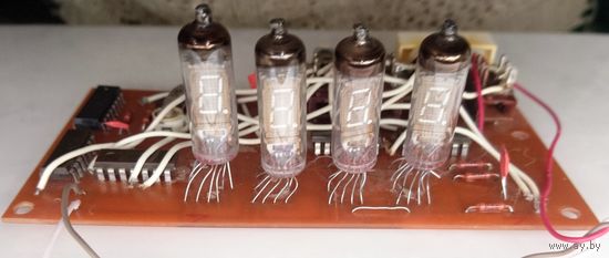 Плата электронных часов на индикаторах ИВ-3А